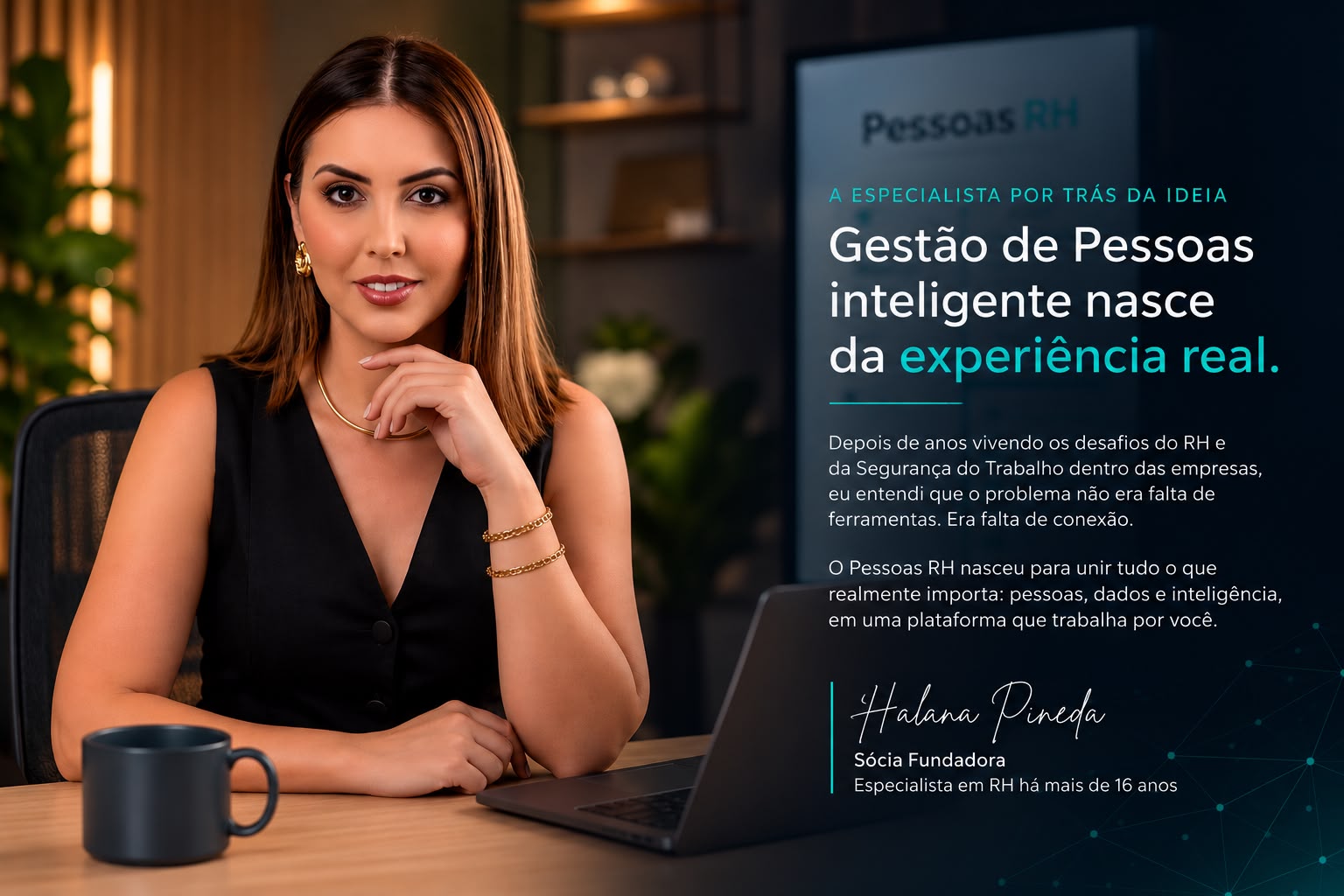 Halana Pineda, Sócia fundadora · Especialista em RH — a especialista por trás do Pessoas RH